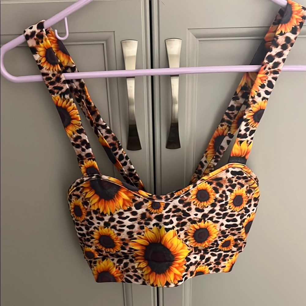 Sunflower Leopard Print Crop Top